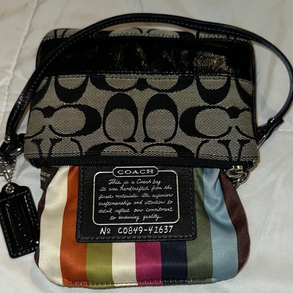 Coach Signature Collection Black and Gray Mini Wristlet - Picture 6 of 7
